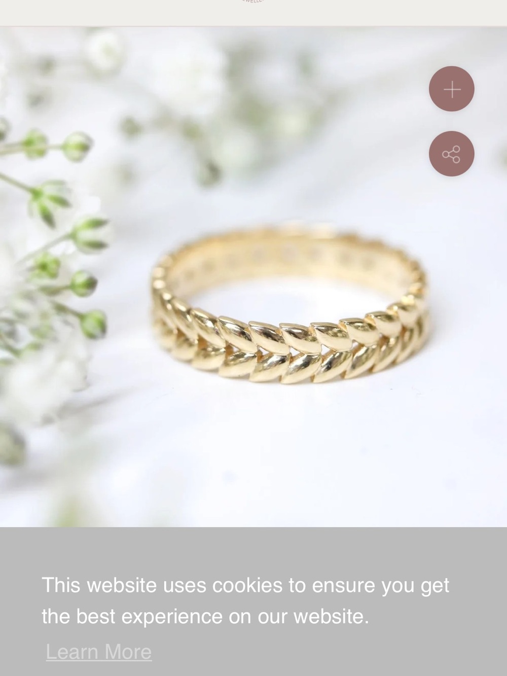 Gold Laurel Leaf Petal Leaf Band Fashion Ring. Sz  6. 7. NWT